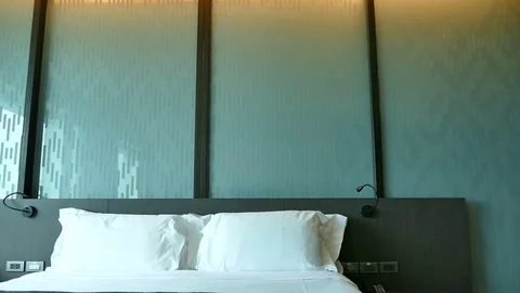 Decoration in bedroom interior Stock Footage 81730526