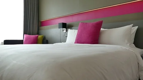 Decoration in bedroom interior Stock Footage 81732348
