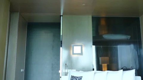 Decoration in bedroom interior Stock Footage 81957515