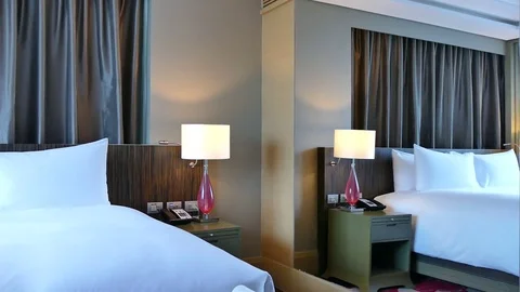 Decoration in bedroom interior Video stock 81957882