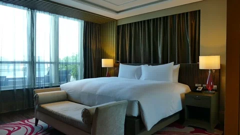 Decoration in bedroom interior Stock Footage 81957967