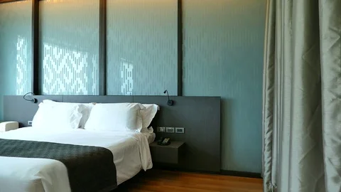 Decoration in bedroom interior Stock Footage 81958213