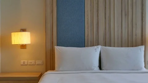 Decoration in bedroom interior Stock Footage 82686939