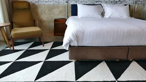 Decoration in bedroom interior Stock Footage 82687147