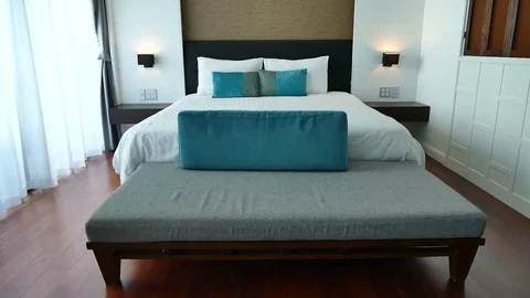 Decoration in bedroom interior Video stock 82687320