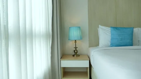 Decoration in bedroom interior Stock Footage 82687326