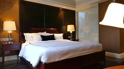 Decoration in bedroom interior 스톡 동영상 82787406