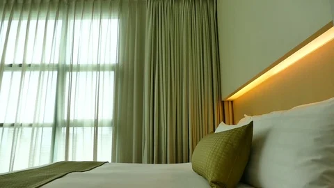Decoration in bedroom interior Stock Footage 82787559