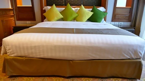 Decoration in bedroom interior Stock Footage 82961797