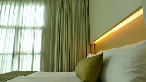 Decoration in bedroom interior Stock Footage 83106965