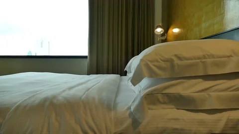 Decoration in bedroom interior Video stock 83106969