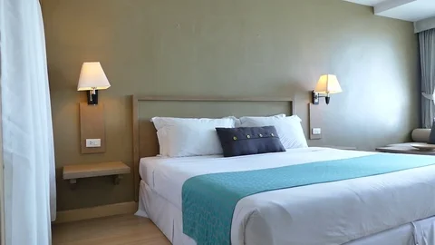 Decoration in bedroom interior Stock Footage 83312055