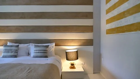 Decoration in bedroom interior Video stock 83312281