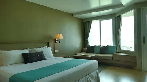 Decoration in bedroom interior Stock Footage 83540117