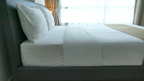 Decoration in bedroom interior Stock Footage 83540198