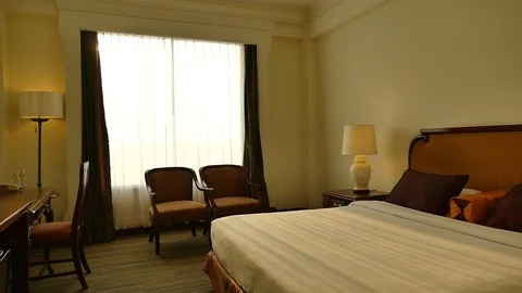 Decoration in bedroom interior Stock Footage 83540356