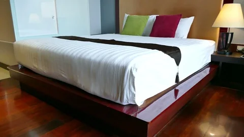 Decoration in bedroom interior Stock Footage 83650048