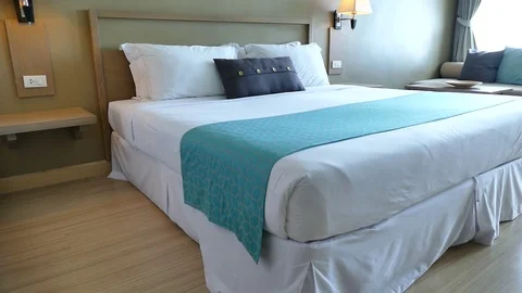 Decoration in bedroom interior Stock Footage 83650136