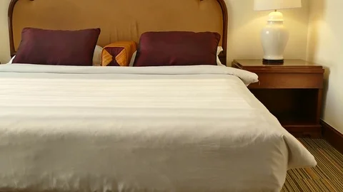 Decoration in bedroom interior Stock Footage 83650264