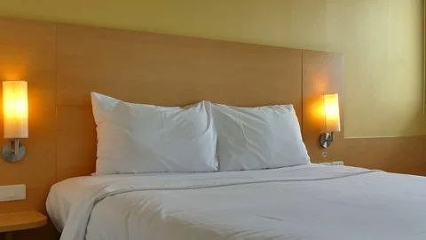 Decoration in bedroom interior Stock Footage 83747015