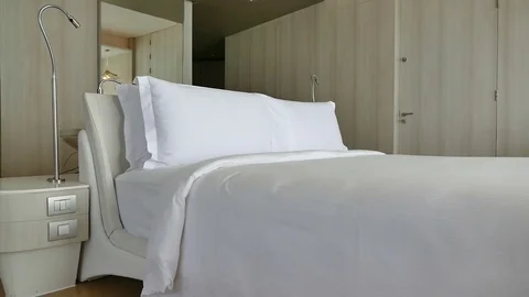 Decoration in bedroom interior Stock Footage 83747037