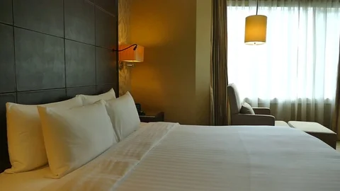 Decoration in bedroom interior Stock Footage 83747573