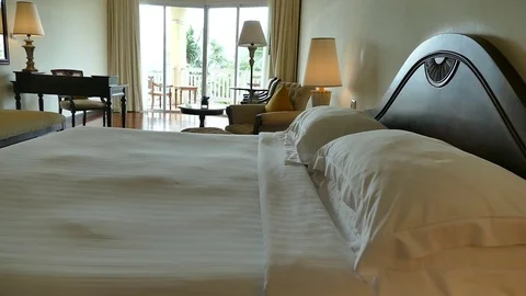 Decoration in bedroom interior Stock Footage 83904128
