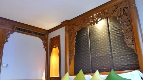 Decoration in bedroom interior Stock Footage 83978724