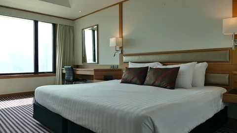 Decoration in bedroom interior Stock Footage 84249815