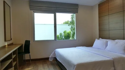 Decoration in bedroom interior Stock Footage 84669027