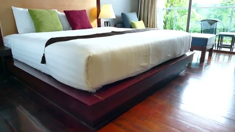 Decoration in bedroom interior Video stock 84972452