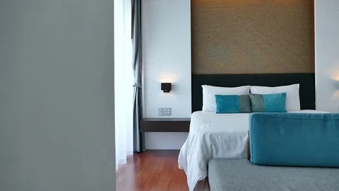 Decoration in bedroom interior Video stock 84972805