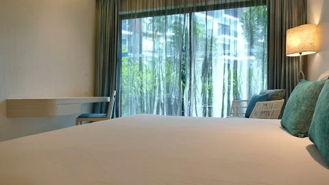 Decoration in bedroom interior Stock Footage 84973035