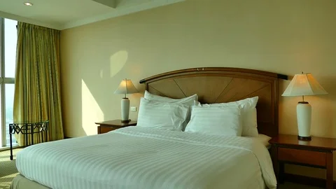Decoration in bedroom interior Stock Footage 84973071