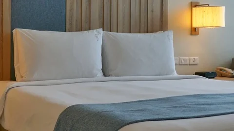 Decoration in bedroom interior Video stock 85152672