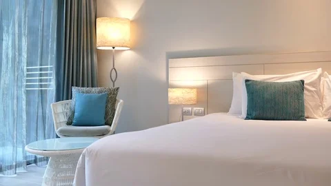 Decoration in bedroom interior Video stock 85153097