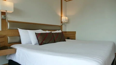 Decoration in bedroom interior Stock Footage 85516366