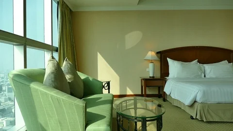 Decoration in bedroom interior Stock Footage 86596502