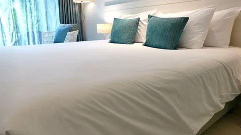 Decoration in bedroom interior Video stock 86596532