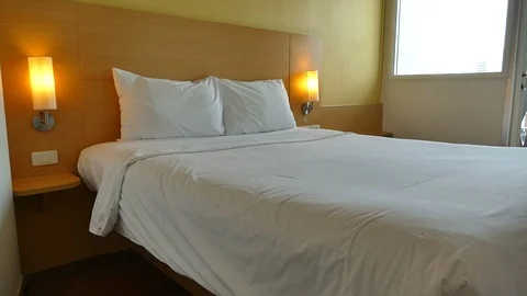 Decoration in bedroom interior Video stock 87003464