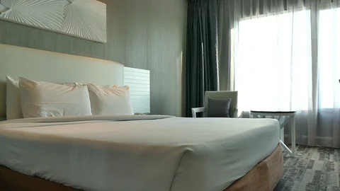 Decoration in bedroom interior Stock Footage 87003611