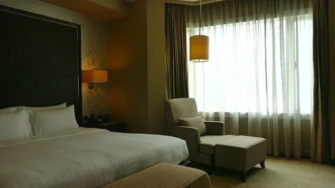 Decoration in bedroom interior Stock Footage 87003615