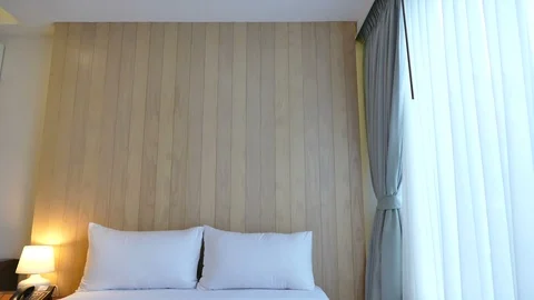 Decoration in bedroom interior Stock Footage 87781166