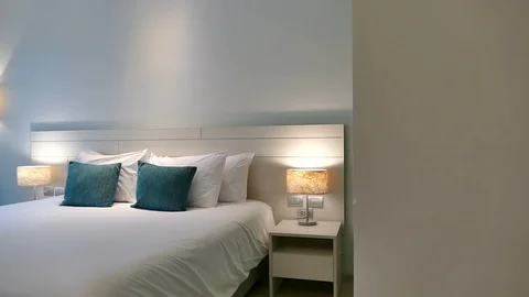 Decoration in bedroom interior Video stock 87781365