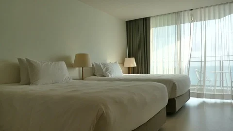 Decoration in bedroom interior Stock Footage 87781433