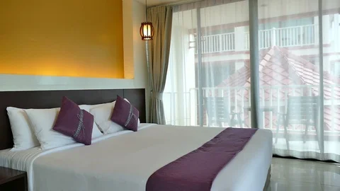 Decoration in bedroom interior Stock Footage 88396323