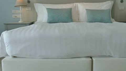 Decoration in bedroom interior Stock Footage 88939183