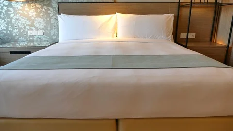 Decoration in bedroom interior Stock Footage 88939540
