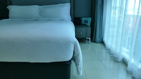 Decoration in bedroom interior Stock Footage 89344994