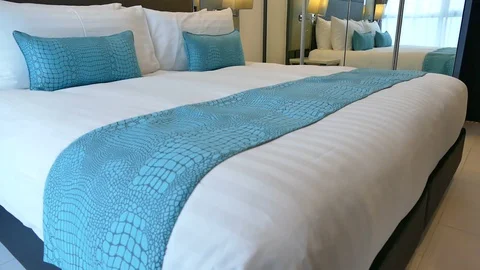 Decoration in bedroom interior Stock Footage 89563250